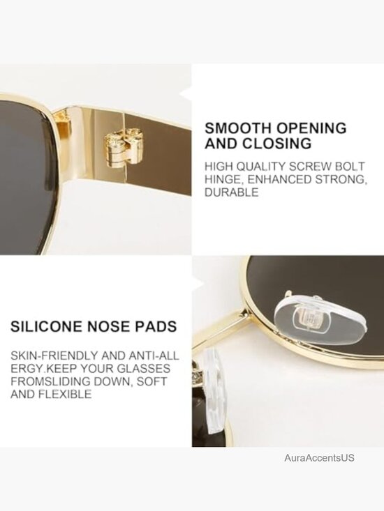 Polarized Retro Oval Sunglasses UV400 Protection 90s Metal Frame main image 7
